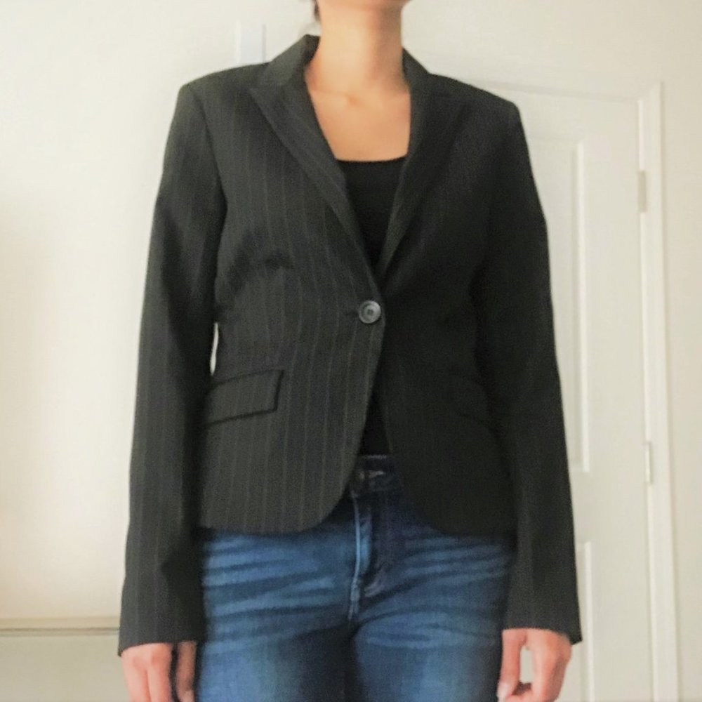 Express Classic Black Pin-stripe Blazer
